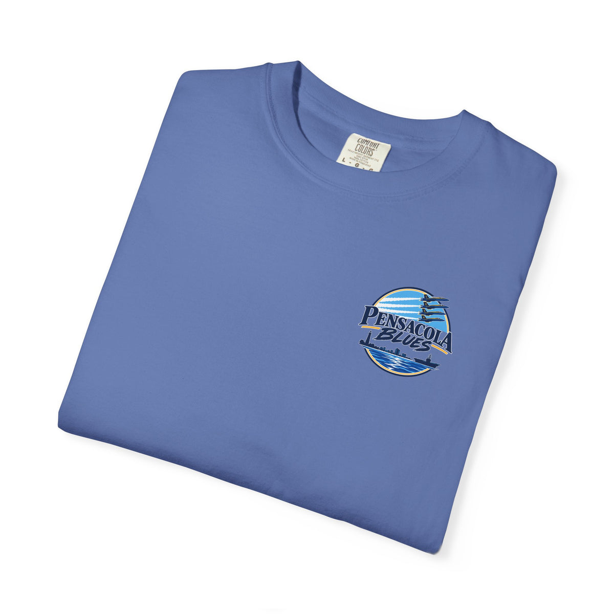 PB02 - Pensacola Blues Logo with City Scape and Aircraft Carrier