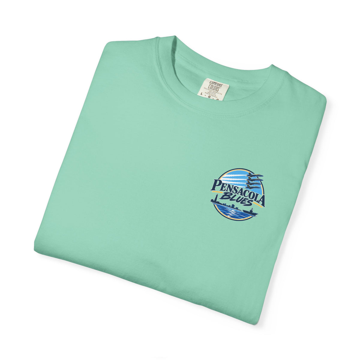 PB02 - Pensacola Blues Logo with City Scape and Aircraft Carrier