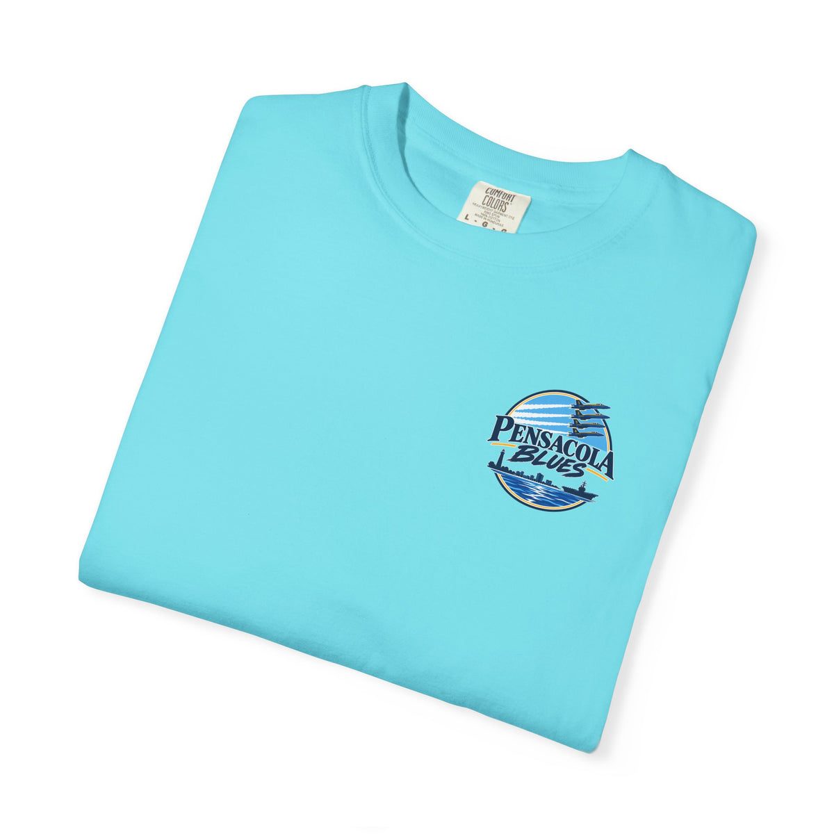 PB02 - Pensacola Blues Logo with City Scape and Aircraft Carrier