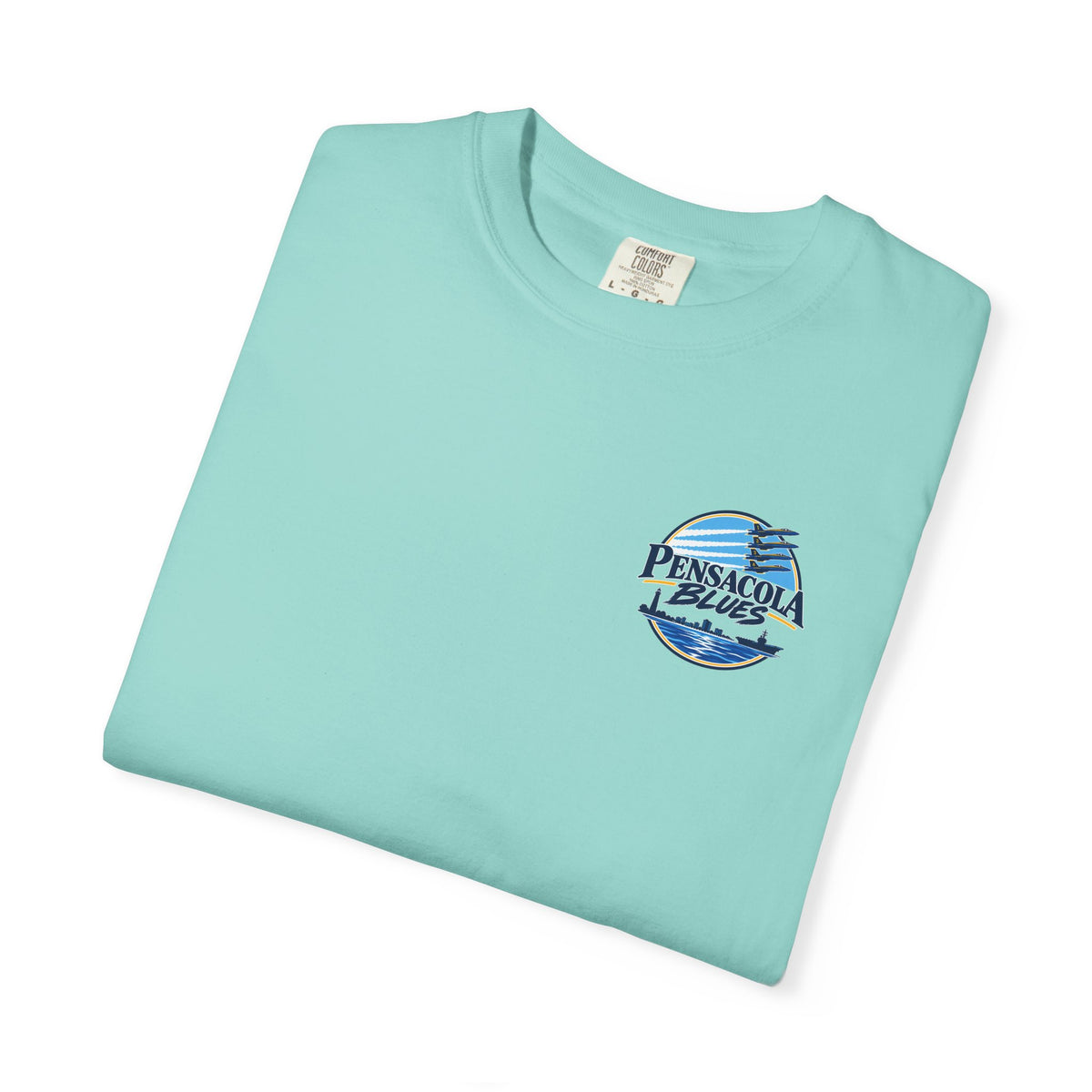 PB02 - Pensacola Blues Logo with City Scape and Aircraft Carrier