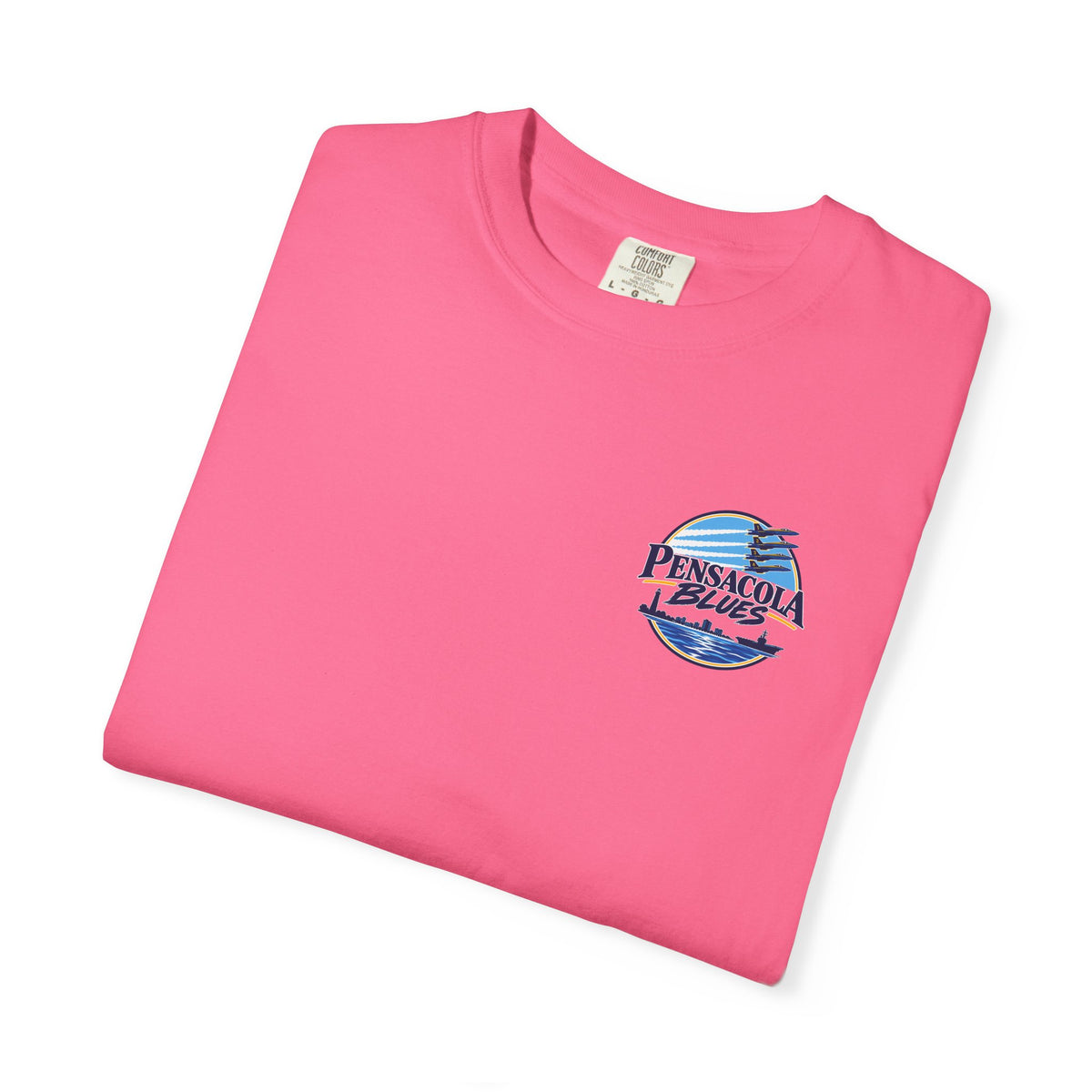 PB02 - Pensacola Blues Logo with City Scape and Aircraft Carrier